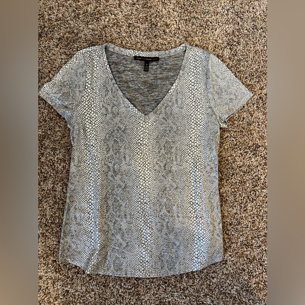 White House Black Market - Silver snakeskin t-shirt